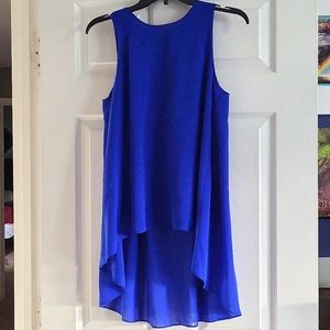 Beautiful lightweight blue sleeveless summer blouse